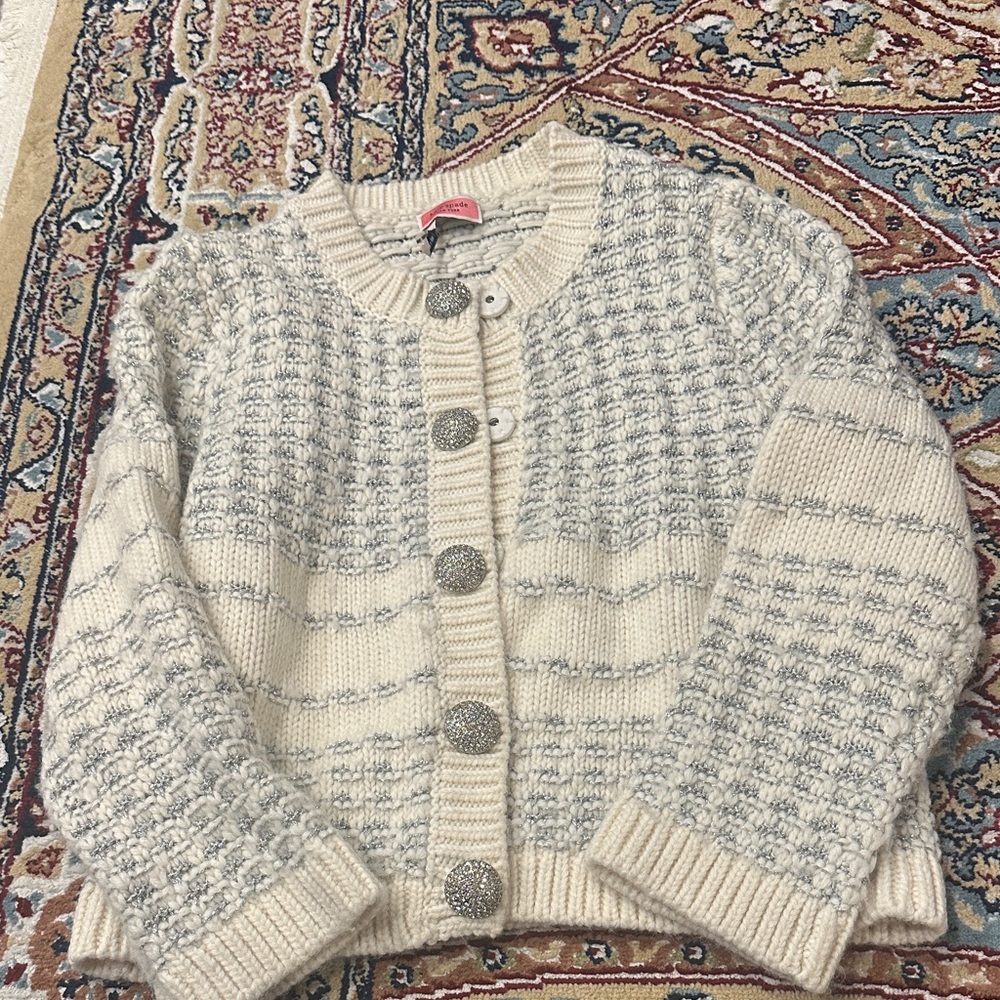 kate spade Cream and Gray Knit Cardigan